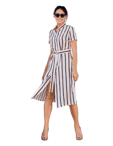 Striped Button Down Dress